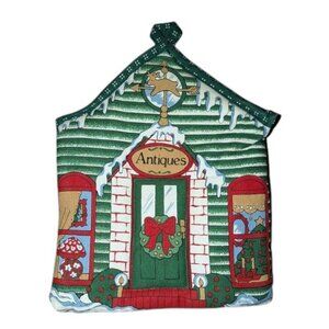 Barth & Dreyfuss Vintage Christmas Antiques Shop House Village Padded Pot Holder